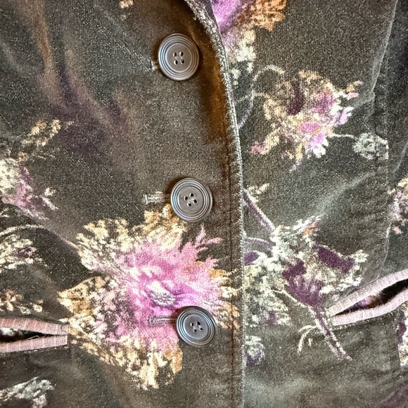 J. Jill Brown & Purple Velvety Floral Blazer Business, Arsty, Poet - Picture 3 of 8